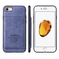 Taokkim husă de protecție din piele PU cu buzunar în stil retro pentru iPhone 6 / 6S - albastru