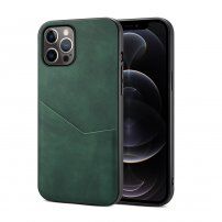 Husă de protecție cu buzunar din piele PU pentru iPhone 12 Pro Max - verde