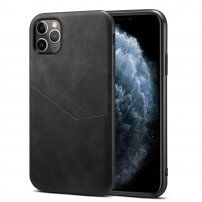 Husă de protecție cu buzunar din piele PU pentru iPhone 11 Pro Max - negru