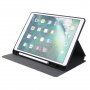 Husă din piele PU cu suport și spațiu pentru Apple Pencil pentru iPad 9,7" (2017/2018) / Air 1 / 2 / Pro 9,7" - albastru-gri