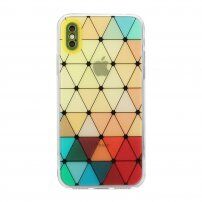 Husă moale cu model de vitralii pentru iPhone XS Max - galben