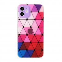 Husă moale cu model de vitralii pentru iPhone 12 - violet