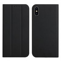 Husă flip magnetică, pentru iPhone X / XS - negru