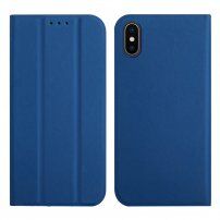 Husă flip magnetică, pentru iPhone X / XS - albastru regal
