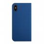 Husă flip magnetică, pentru iPhone X / XS - albastru regal