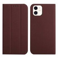 Husă flip magnetică, pentru iPhone 12 mini - maro