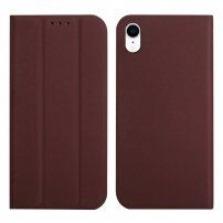 Husă flip magnetică, pentru iPhone XR - maro