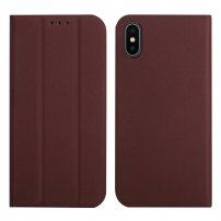 Husă flip magnetică, pentru iPhone XS Max - maro