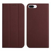 Husă flip magnetică, pentru iPhone 7 Plus / 8 Plus - maro