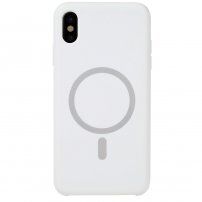 Carcasă din silicon cu suport de încărcare Magsafe pentru iPhone X / XS - alb