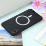 Carcasă din silicon cu suport de încărcare Magsafe pentru iPhone XR - negru
