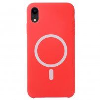 Carcasă din silicon cu suport de încărcare Magsafe pentru iPhone XR - roșu