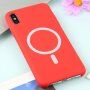 Carcasă din silicon cu suport de încărcare Magsafe pentru iPhone XR - roșu