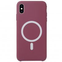 Carcasă din silicon cu suport de încărcare Magsafe pentru iPhone XS Max - vișiniu