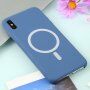 Carcasă din silicon cu suport de încărcare Magsafe pentru iPhone XS Max - albastru