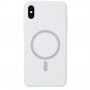 Carcasă din silicon cu suport de încărcare Magsafe pentru iPhone XS Max - alb
