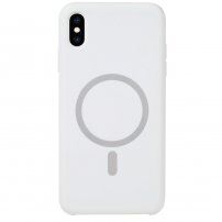 Carcasă din silicon cu suport de încărcare Magsafe pentru iPhone XS Max - alb