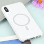 Carcasă din silicon cu suport de încărcare Magsafe pentru iPhone XS Max - alb