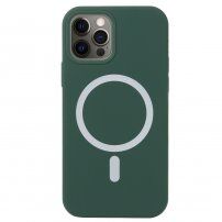 Carcasă din silicon cu suport de încărcare Magsafe pentru iPhone 13 Pro Max - verde închis