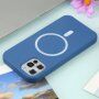 Carcasă din silicon cu suport de încărcare Magsafe pentru iPhone 13 Pro Max - albastru