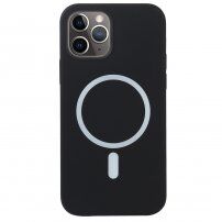 Carcasă din silicon cu suport de încărcare Magsafe pentru iPhone 11 Pro Max - negru