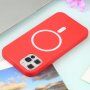Carcasă din silicon cu suport de încărcare Magsafe pentru iPhone 11 Pro Max - roșu