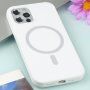 Carcasă din silicon cu suport de încărcare Magsafe pentru iPhone 12 Pro Max - alb