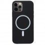 Carcasă din silicon cu suport de încărcare Magsafe pentru iPhone 12 Pro Max - negru