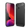 Carcasă rezistentă cu textură șlefuită, pentru iPhone 13 mini - negru
