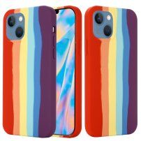 Carcasă din silicon pentru iPhone 13 mini - curcubeu