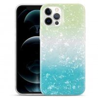 Husă rezistentă la impact cu textură de coajă pentru iPhone 11 Pro - albastru-verde