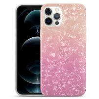Husă rezistentă la impact cu textură de coajă pentru iPhone 13 Pro - portocaliu - roz