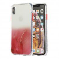 Carcasă din marmură rezistentă la zgârieturi pentru iPhone XS Max - roșu