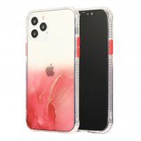 Carcasă din marmură rezistentă la zgârieturi pentru iPhone 12 mini - roșu