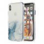 Carcasă din marmură rezistentă la zgârieturi pentru iPhone X / XS - albastru deschis