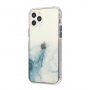 Carcasă din marmură rezistentă la zgârieturi pentru iPhone 12 mini - albastru deschis