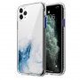 Carcasă din marmură rezistentă la zgârieturi pentru iPhone 11 Pro - albastru deschis