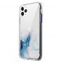 Carcasă din marmură rezistentă la zgârieturi pentru iPhone 11 - albastru deschis