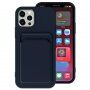 Husă cu buzunar de carduri pentru iPhone 13 Pro Max - albastru închis