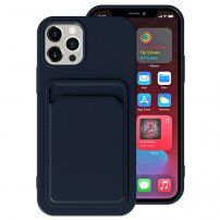 Husă cu buzunar de carduri pentru iPhone 13 Pro Max - albastru închis