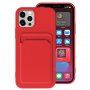 Husă cu buzunar de carduri pentru iPhone 13 Pro Max - roșu