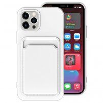 Husă cu buzunar de carduri pentru iPhone 11 Pro Max - alb