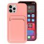 Husă cu buzunar de carduri pentru iPhone 13 Pro Max - roz
