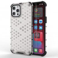Carcasă cu structură de fagure pentru iPhone 13 mini - alb
