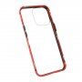 Husă pentru întreg telefon din sticlă temperată și cadru din metal pentru iPhone 13 Pro Max - roșu