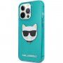 Karl Lagerfeld Choupette Head husă pentru iPhone 13 Pro Max - turcoaz
