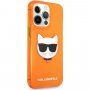 Karl Lagerfeld Choupette Head husă pentru iPhone 13 Pro Max - portocaliu