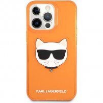 Karl Lagerfeld Choupette Head husă pentru iPhone 13 Pro Max - portocaliu
