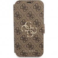 Guess 4G Metal Logo carcasă flip pentru iPhone 13 - maro
