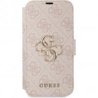 Guess 4G Metal Logo carcasă flip pentru iPhone 13 - roz
